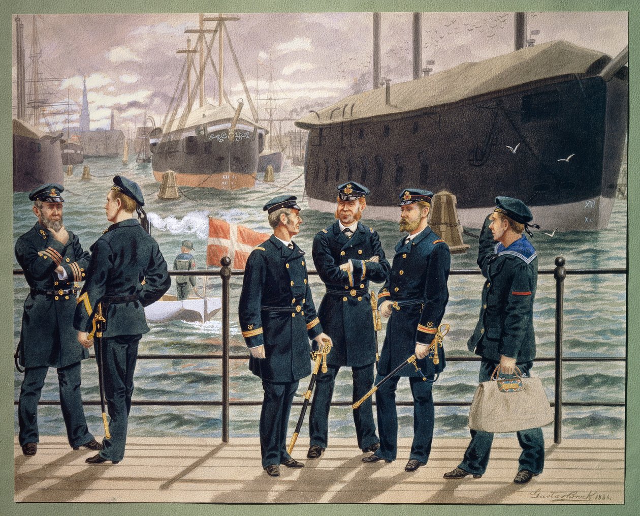 Offiziere und Truppen der dänischen Marine von Gustave Brock