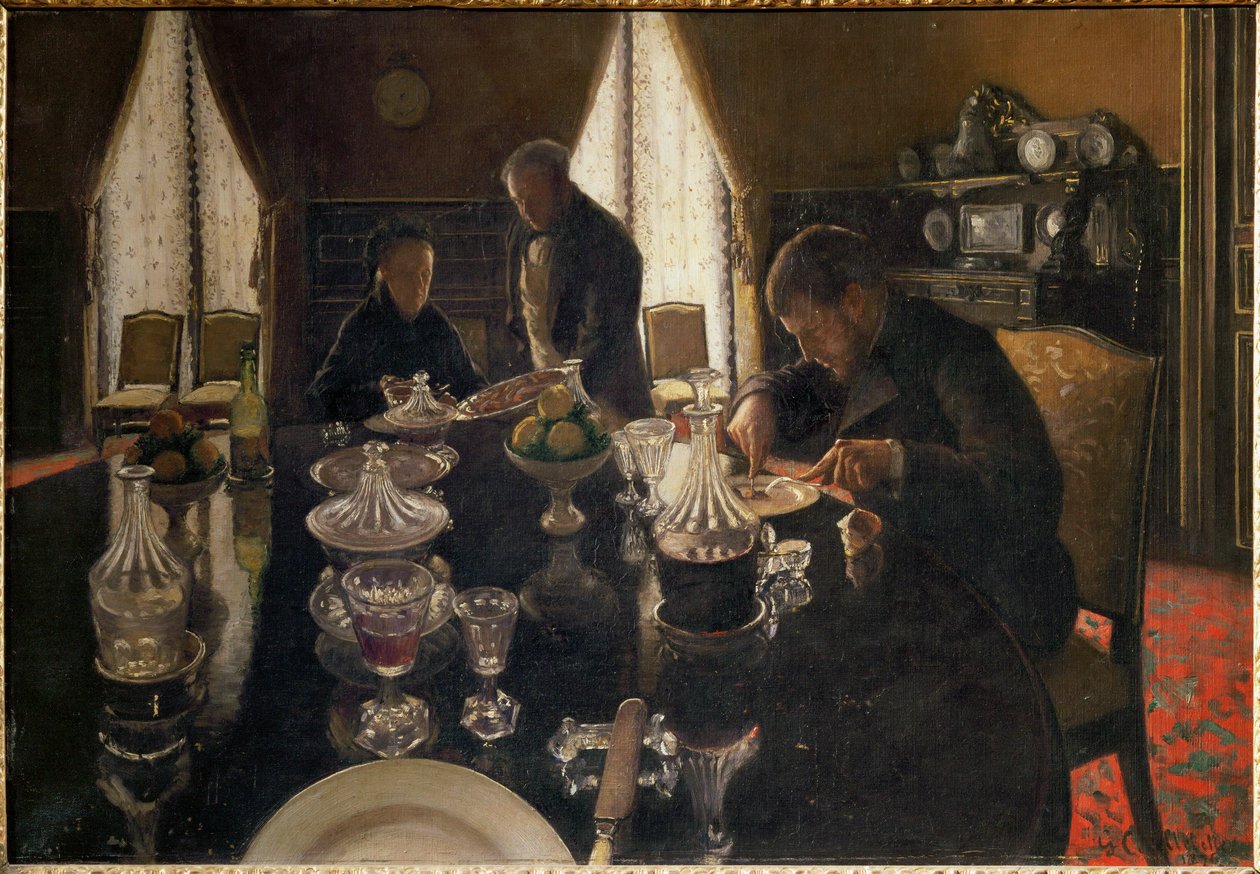 Abendessen in der Rue Miromesnil, im Haus der Familie Caillebotte von Gustave Caillebotte