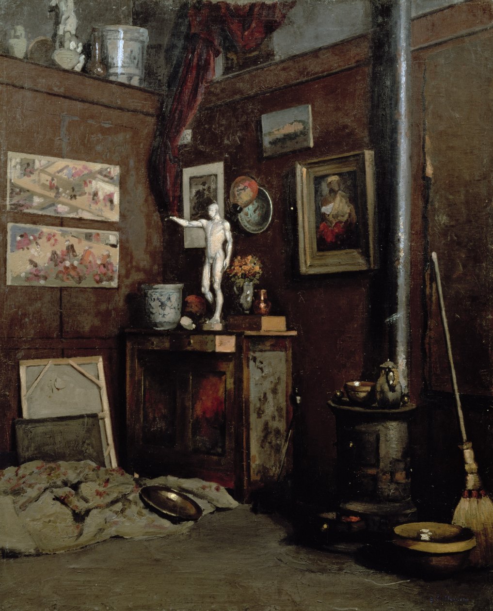 Innenansicht eines Ateliers, um 1872-74 von Gustave Caillebotte