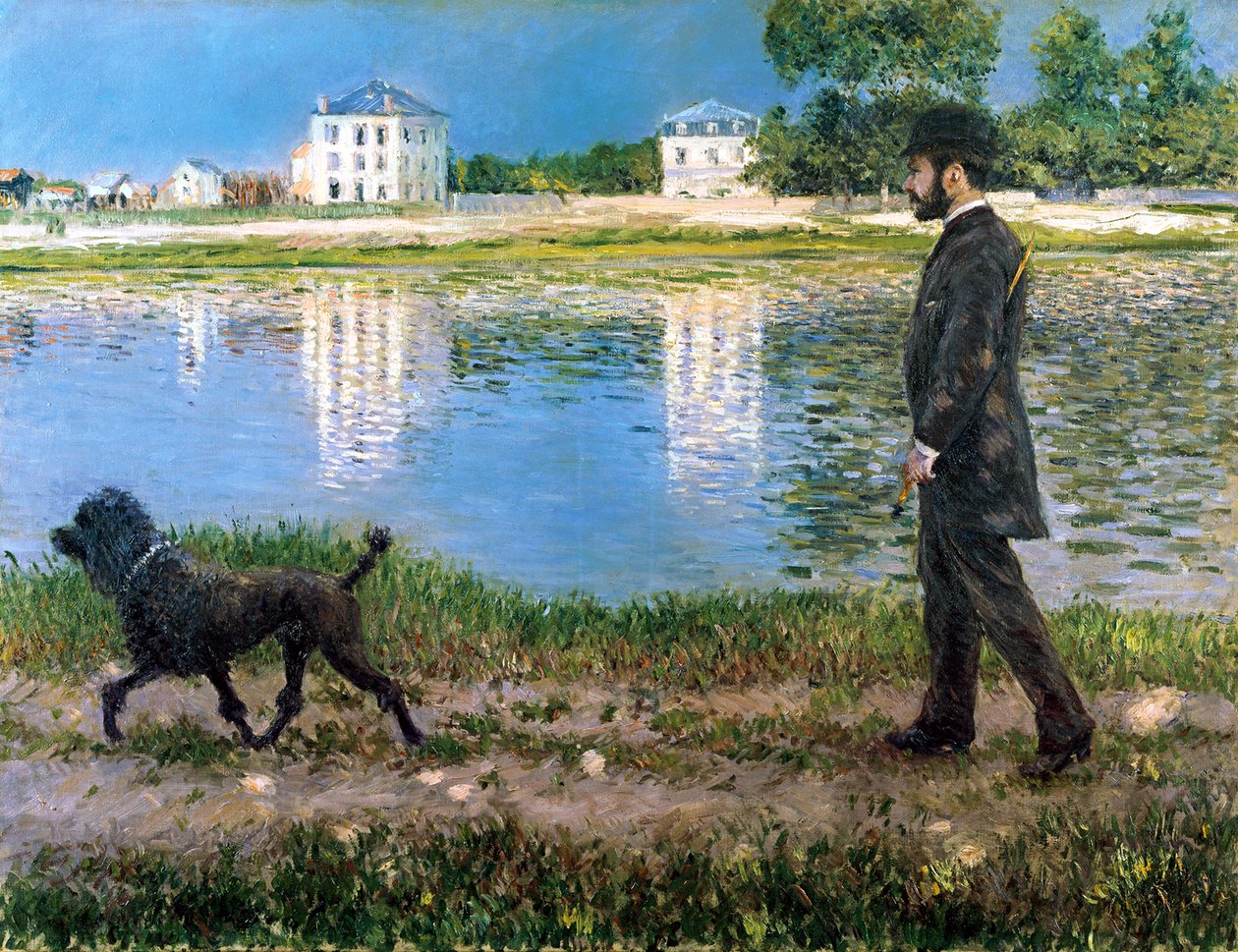 Richard Gallo und sein Hund in Petit Gennevilliers, um 1883-1884 von Gustave Caillebotte