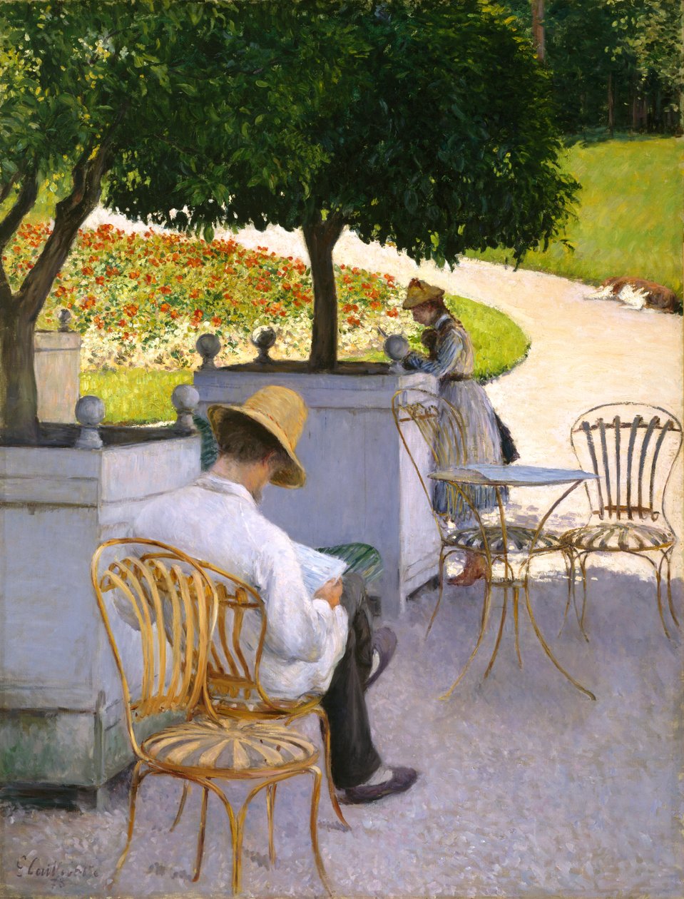 Die Orangenbäume oder Der Bruder des Künstlers in seinem Garten von Gustave Caillebotte