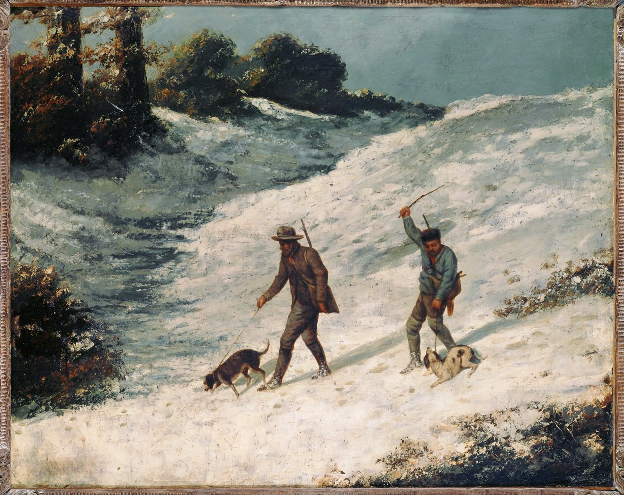 Wilderer im Schnee von Gustave Courbet