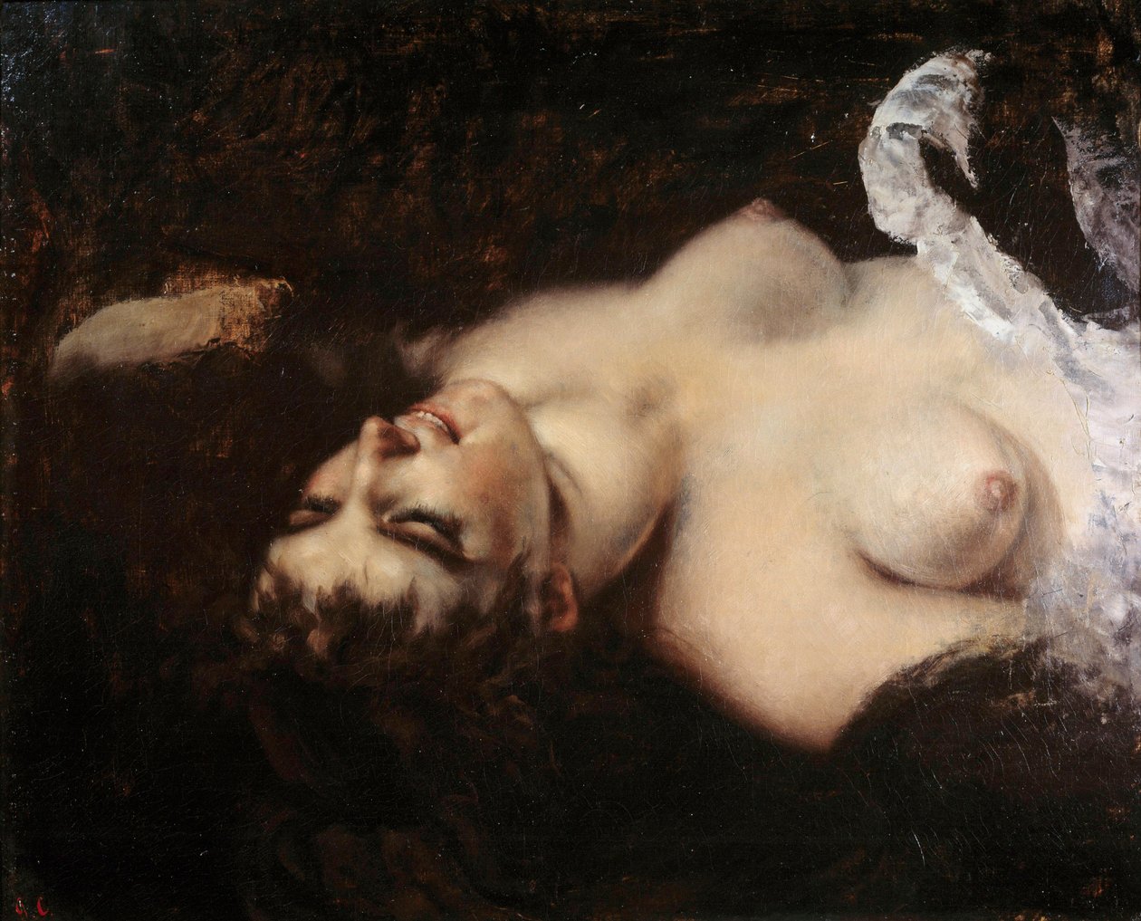 Studie für die Frau mit dem Papagei von Gustave Courbet