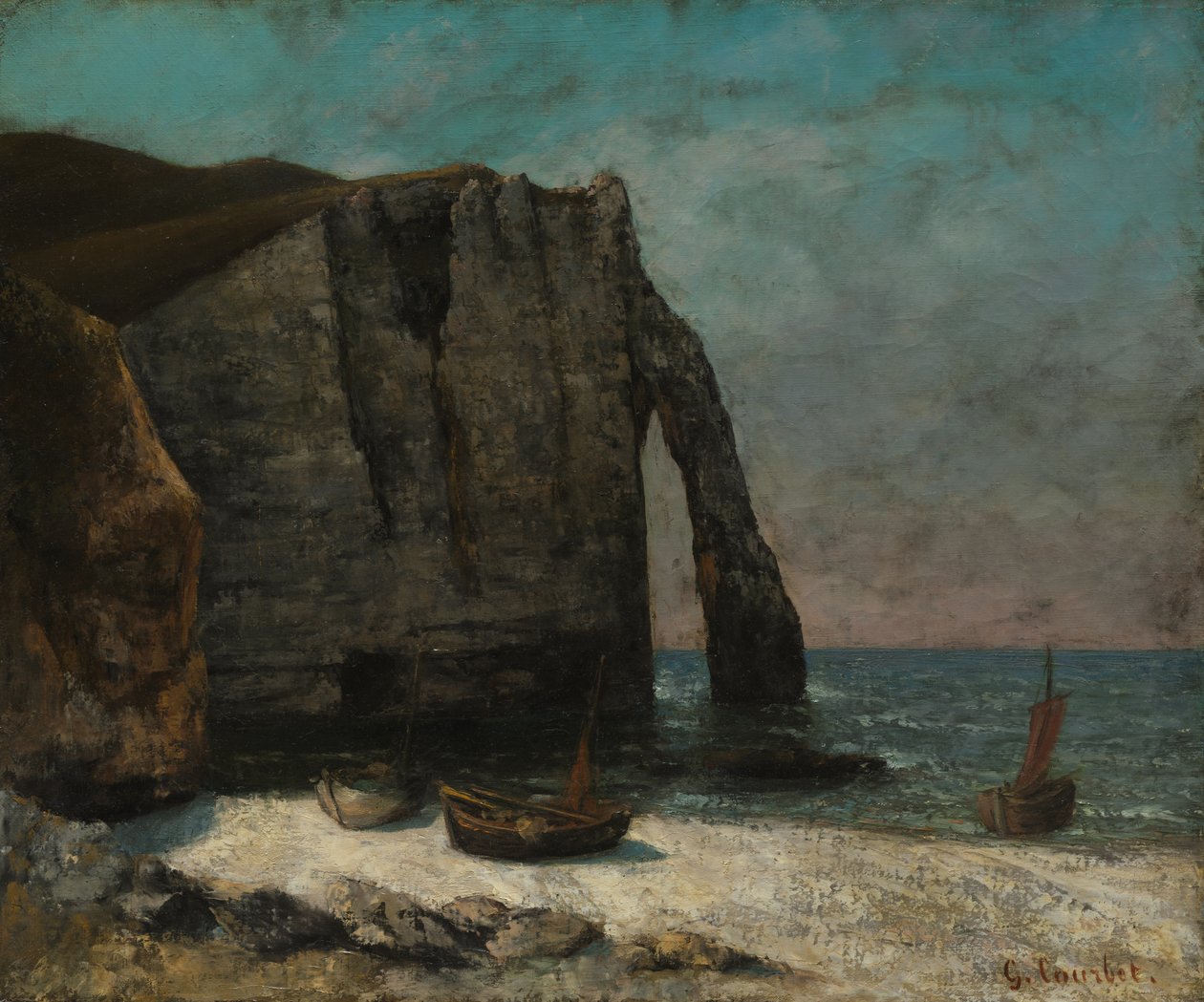 Die Klippe bei Étretat von Gustave Courbet