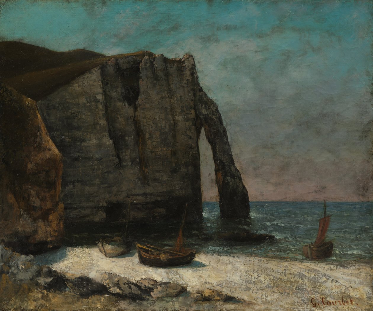 Die Klippe bei Étretat, nach 1872 von Gustave Courbet