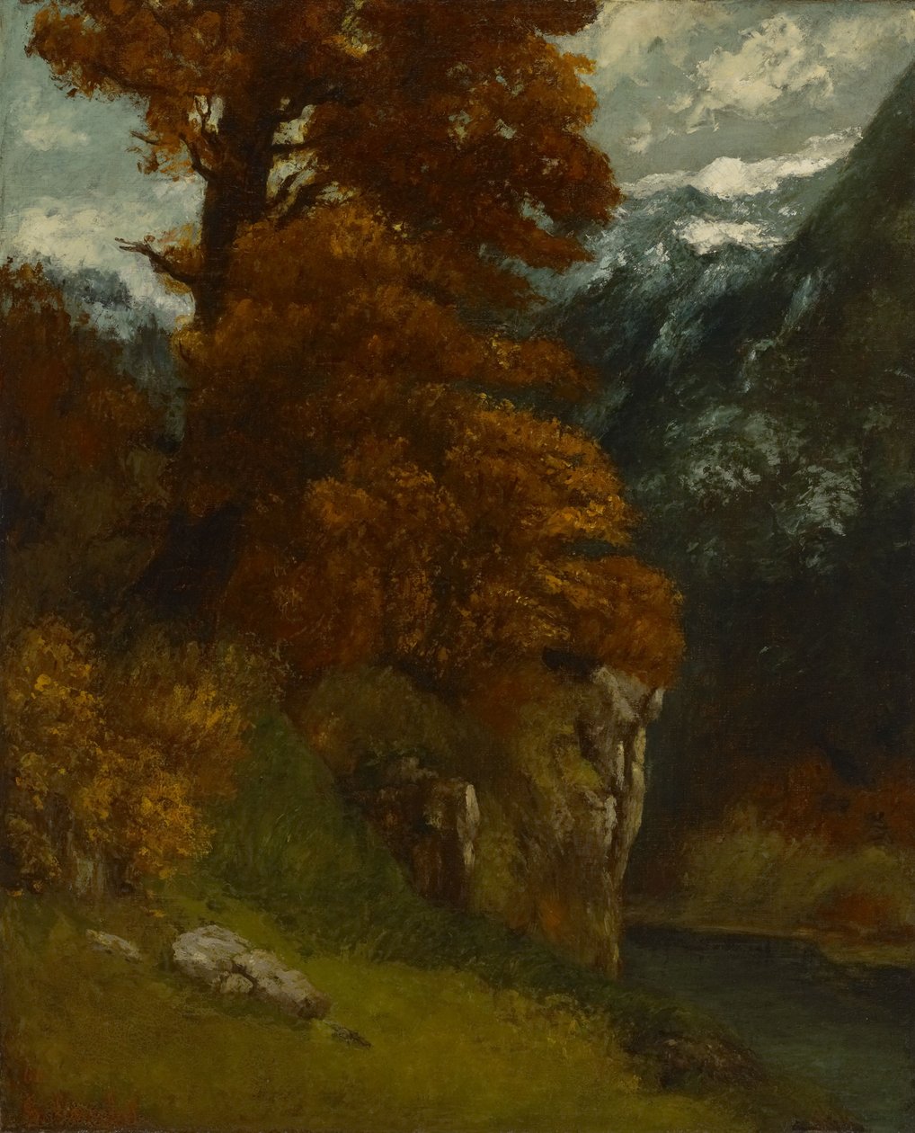 Das Tal bei Ornans (Bords du Doubs; Herbstwirkung) von Gustave Courbet
