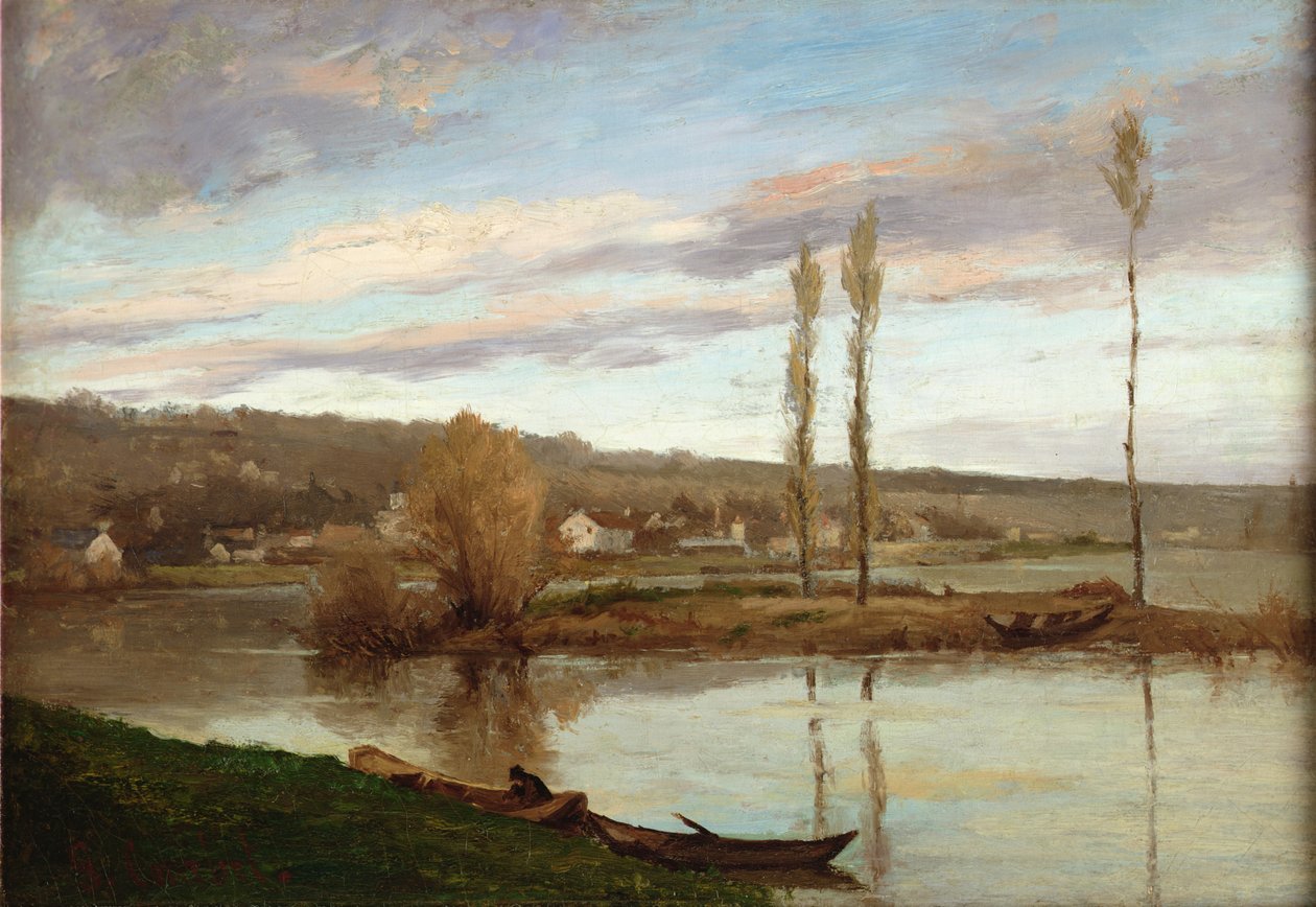 Die Seine bei Bougival, ca. 1851 von Gustave Courbet