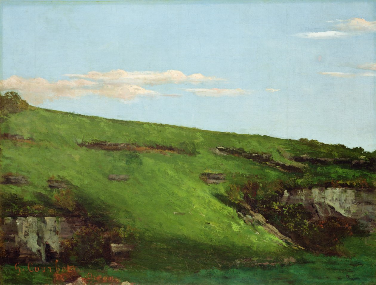 Wiesenhang bei Ornans, 1862 von Gustave Courbet