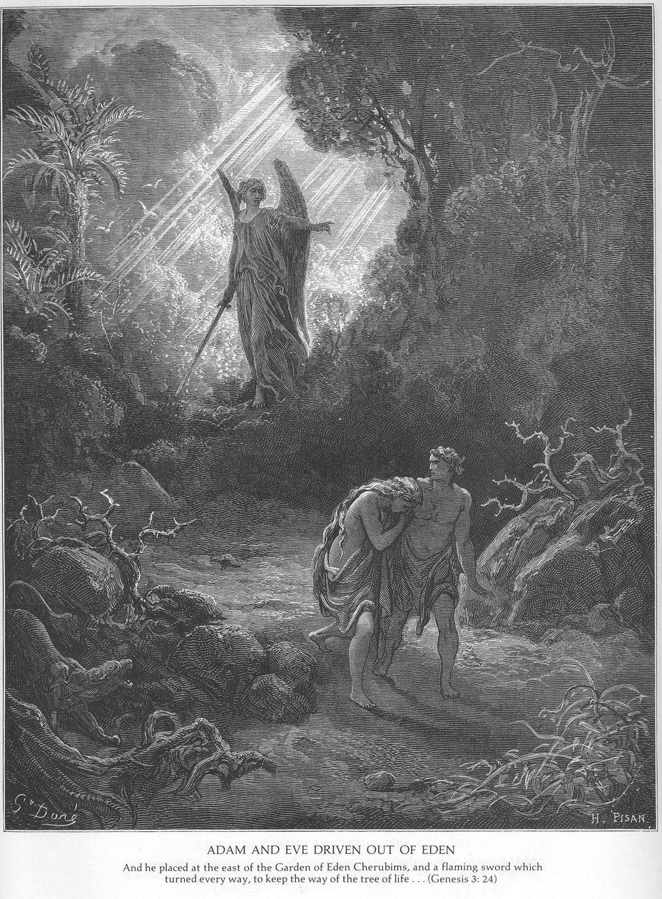 Adam und Eva werden aus Eden vertrieben von Gustave Dore