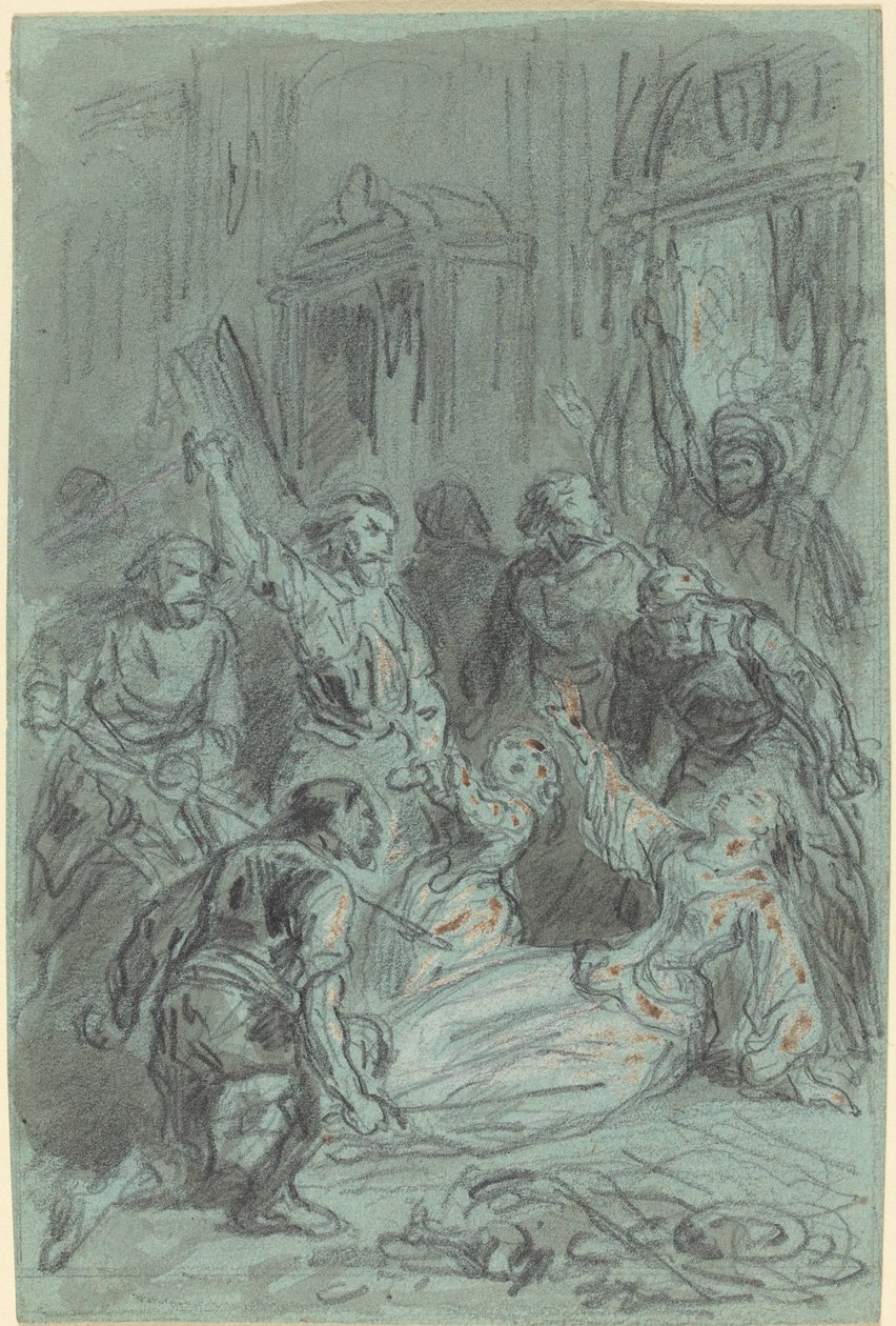Eine dramatische Szene mit einer ohnmächtigen Frau von Gustave Dore