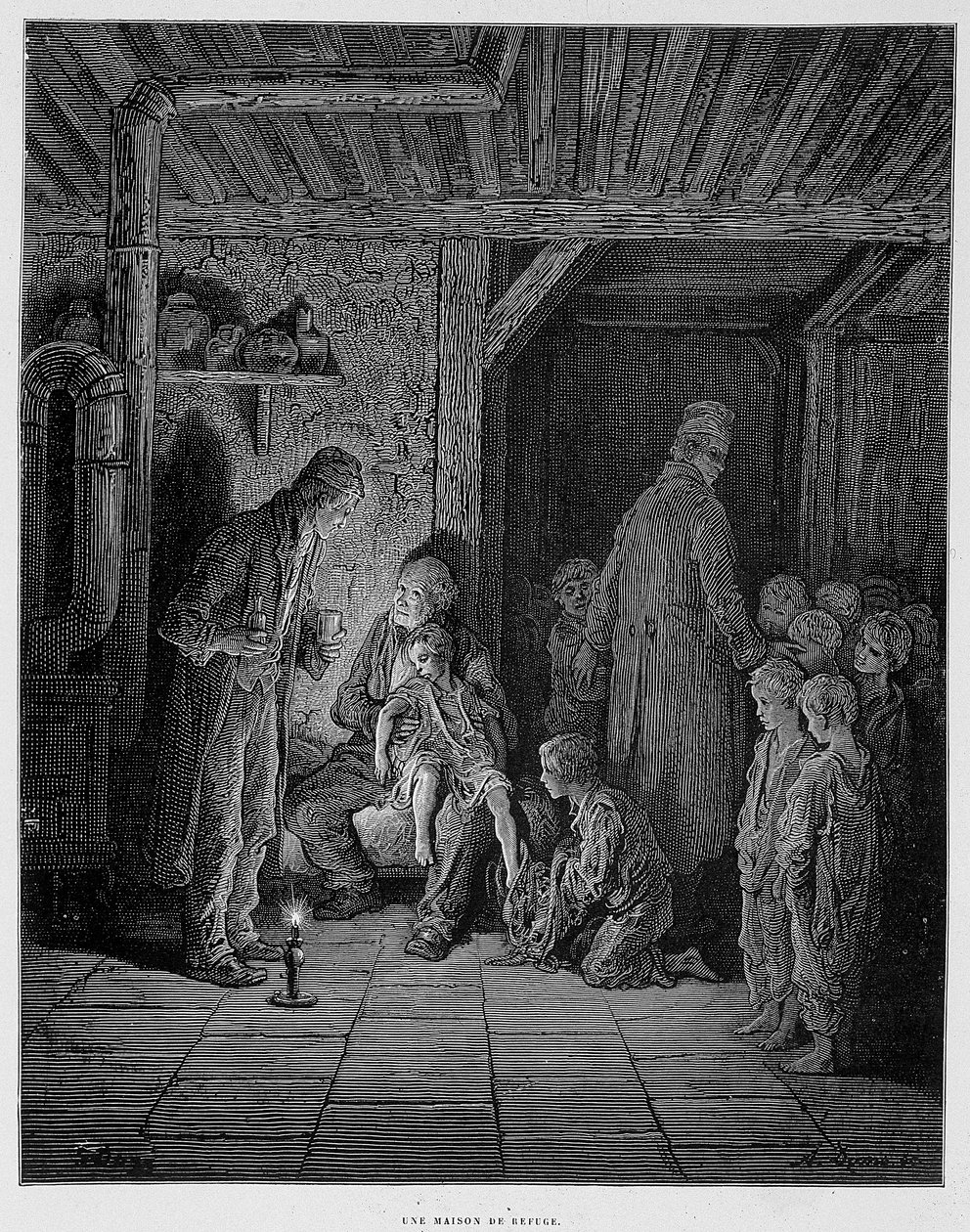 Ein Zufluchtshaus - in „London“ von Gustave Doré von Gustave Dore