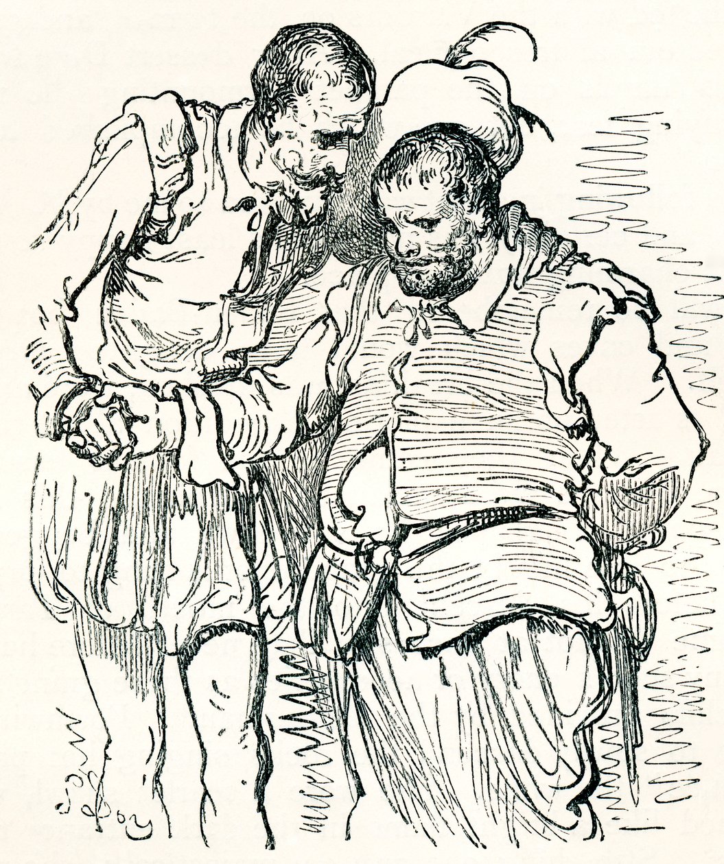 Nach einer Originalzeichnung von Gustave Doré von Don Quijote und Sancho Panza. Aus Leben und Erinnerungen von Gustave Doré, veröffentlicht 1885. von Gustave Dore