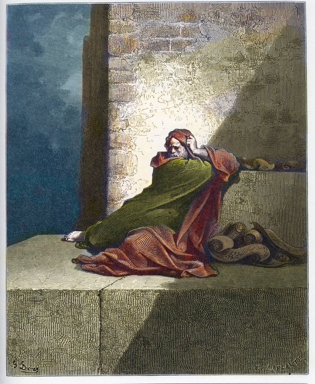Baruch - Baruch ben Neria - Gravur aus „Die Doré-Bibel“ von Gustave Doré (1832-1883) von Gustave Dore