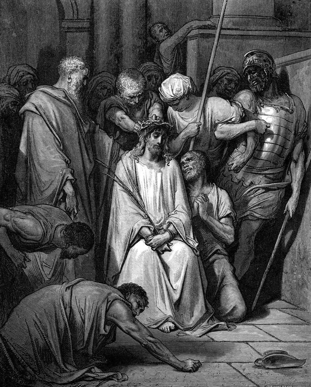 Christus verspottet und die Dornenkrone aufgesetzt von Gustave Dore