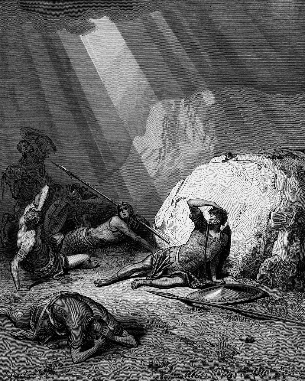 Bekehrung des Heiligen Paulus auf dem Weg nach Damaskus, 1865-1866 von Gustave Dore