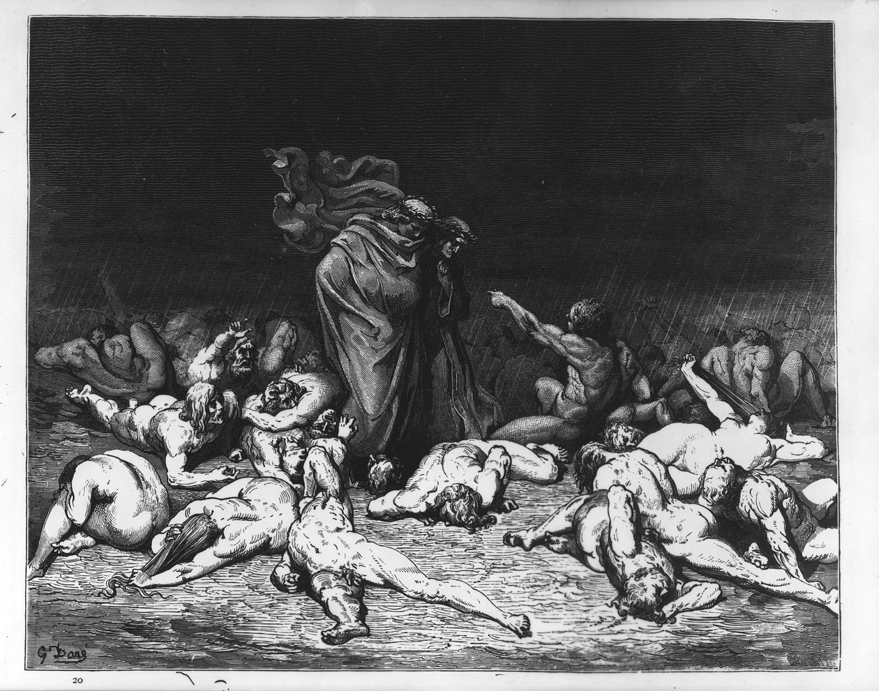 Dante und Virgil in der Hölle, Illustration aus 