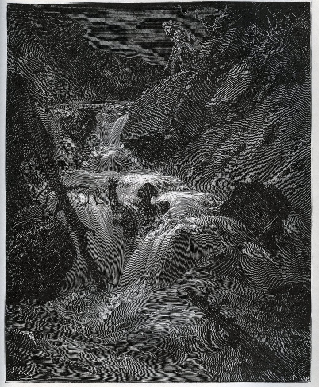 Dorothee, verkleidet als junge Bäuerin, entfesselt seinen lüsternen Diener - aus "Don Quijote von der Mancha" von Miguel Cervantes von Gustave Dore