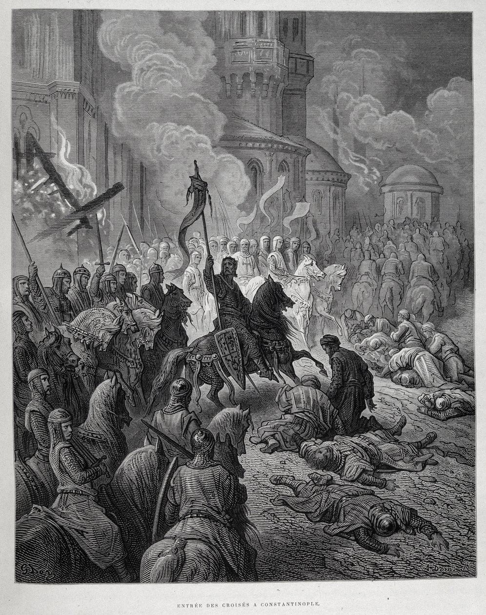 Einzug der Kreuzfahrer in Konstantinopel während des Vierten Kreuzzugs von Gustave Doré von Gustave Dore