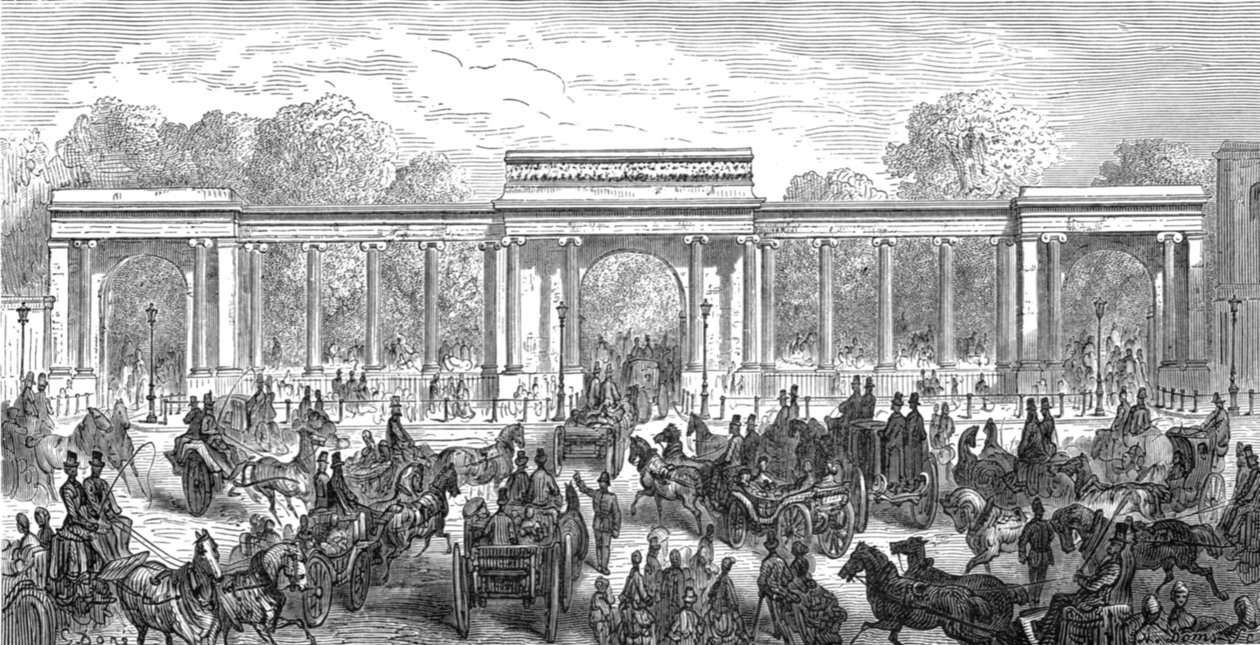 Hyde Park Corner - Piccadilly Eingang, 1872 von Gustave Dore
