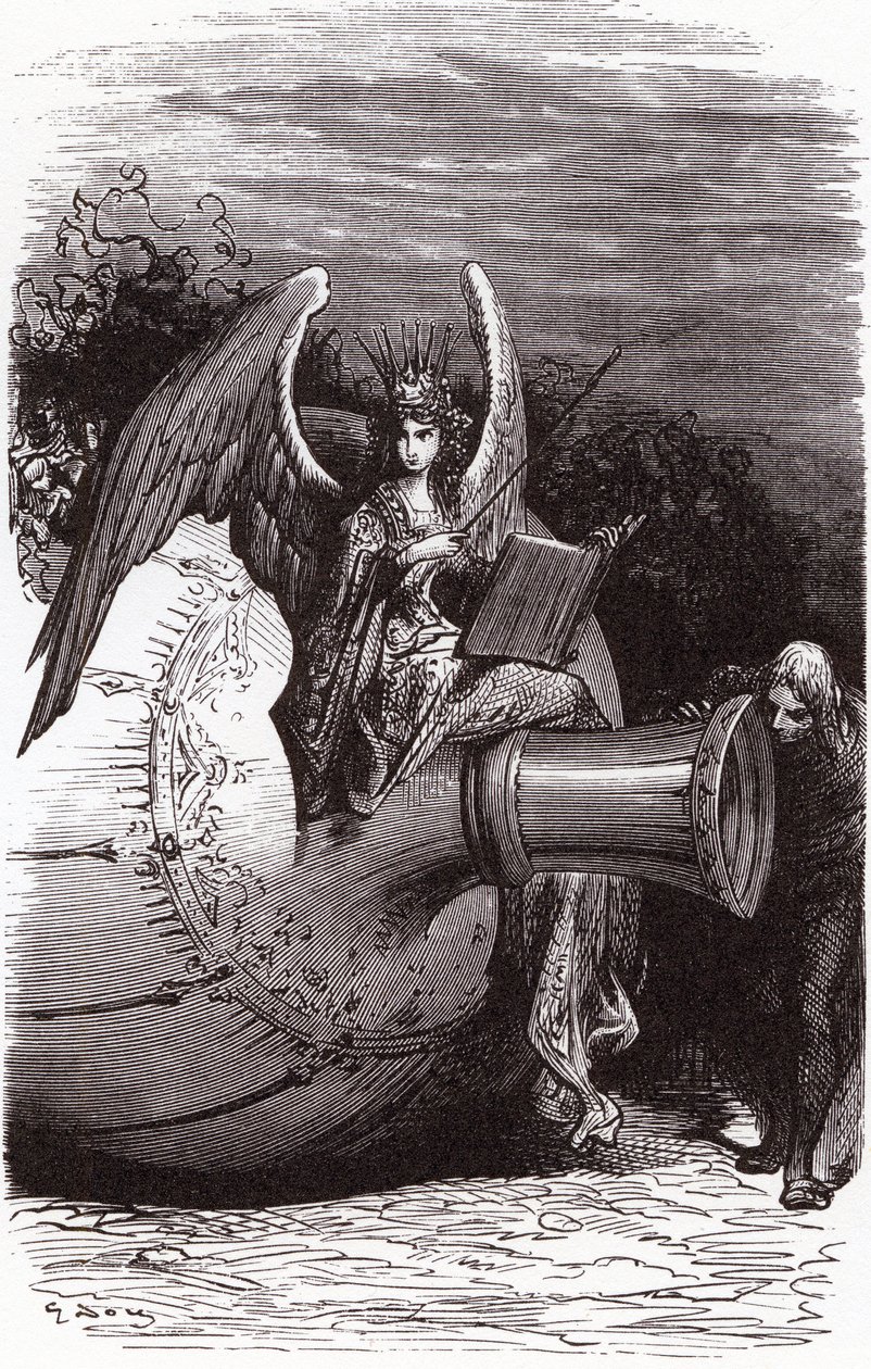 Illustration von Gustave Doré für die vollständigen Werke von François Rabelais: Die Tauchflasche (fünftes Buch) von Gustave Dore