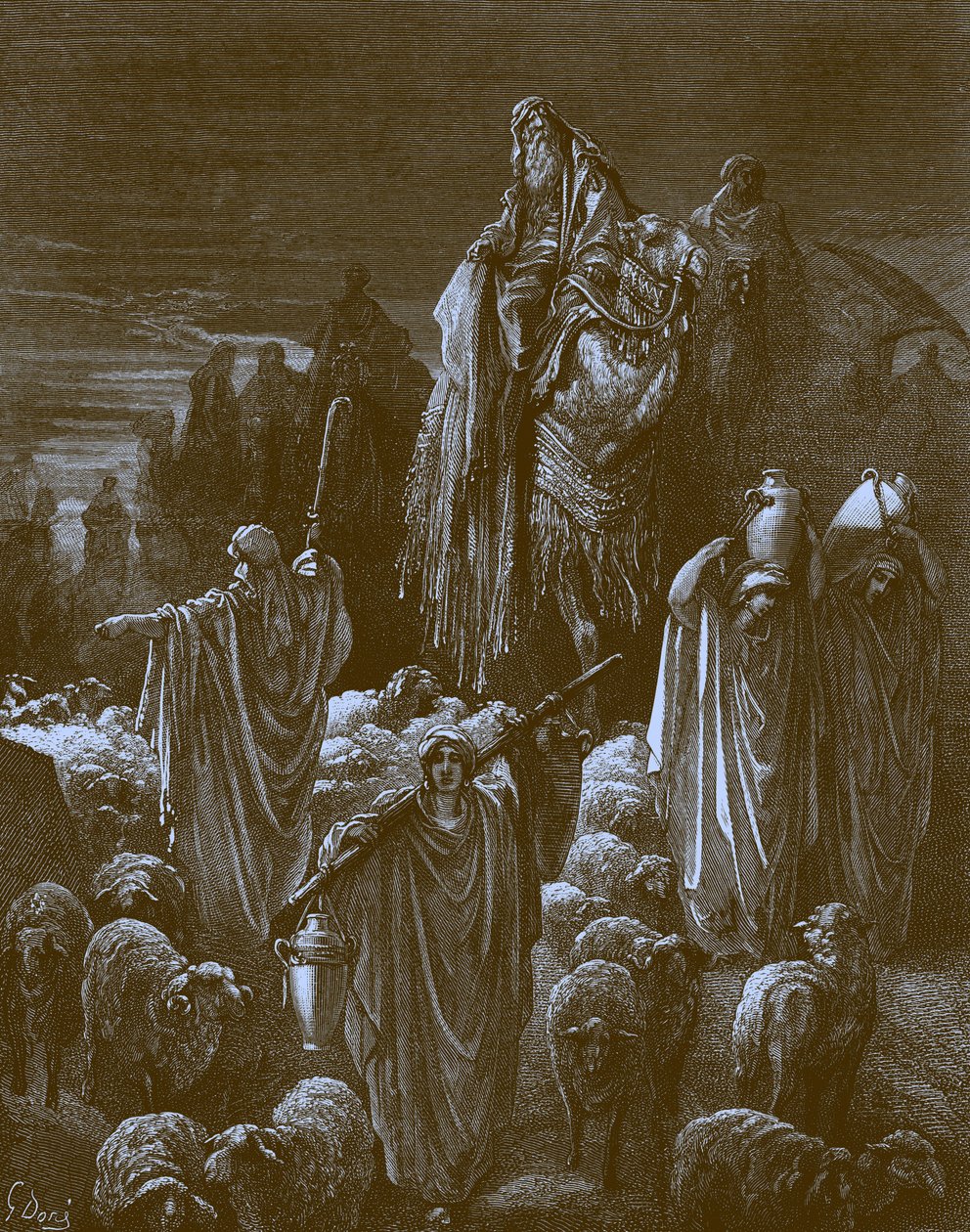 Jakob reist nach Ägypten, von Doré - Bibel von Gustave Dore