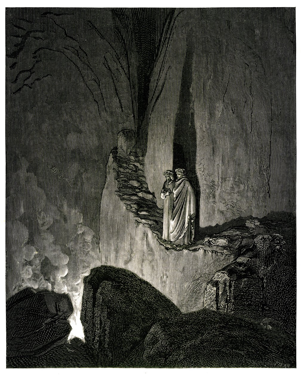 Die Hölle (La Divina Commedia) von Dante Alighieri, illustriert von Gustave Doré. Hachette-Ausgabe 1861. Französische Übersetzung von Pier-Angelo Fiorentino von Gustave Dore