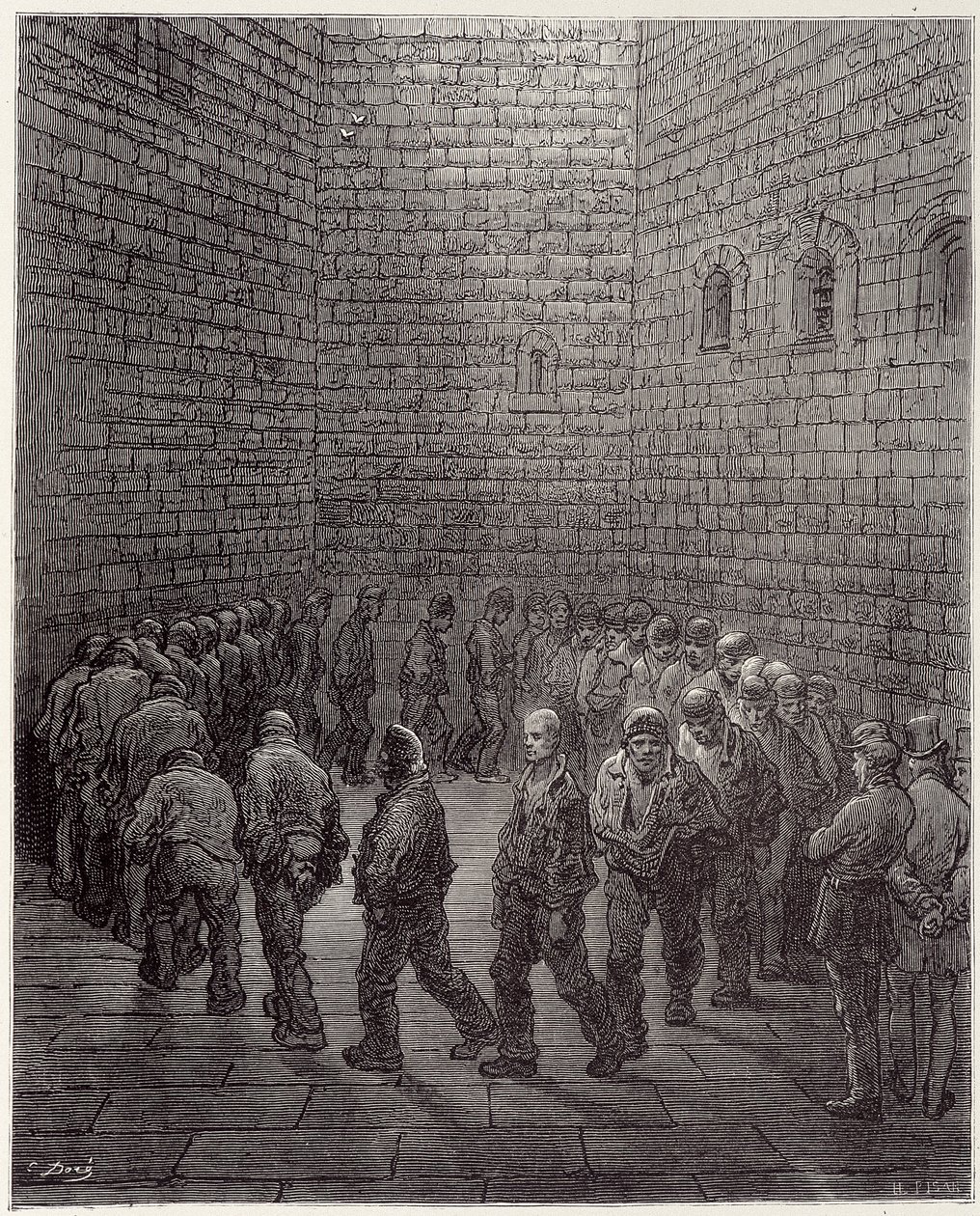 Der Spaziergang der Gefangenen im Gefängnis - in „London“ von Gustave Doré von Gustave Dore