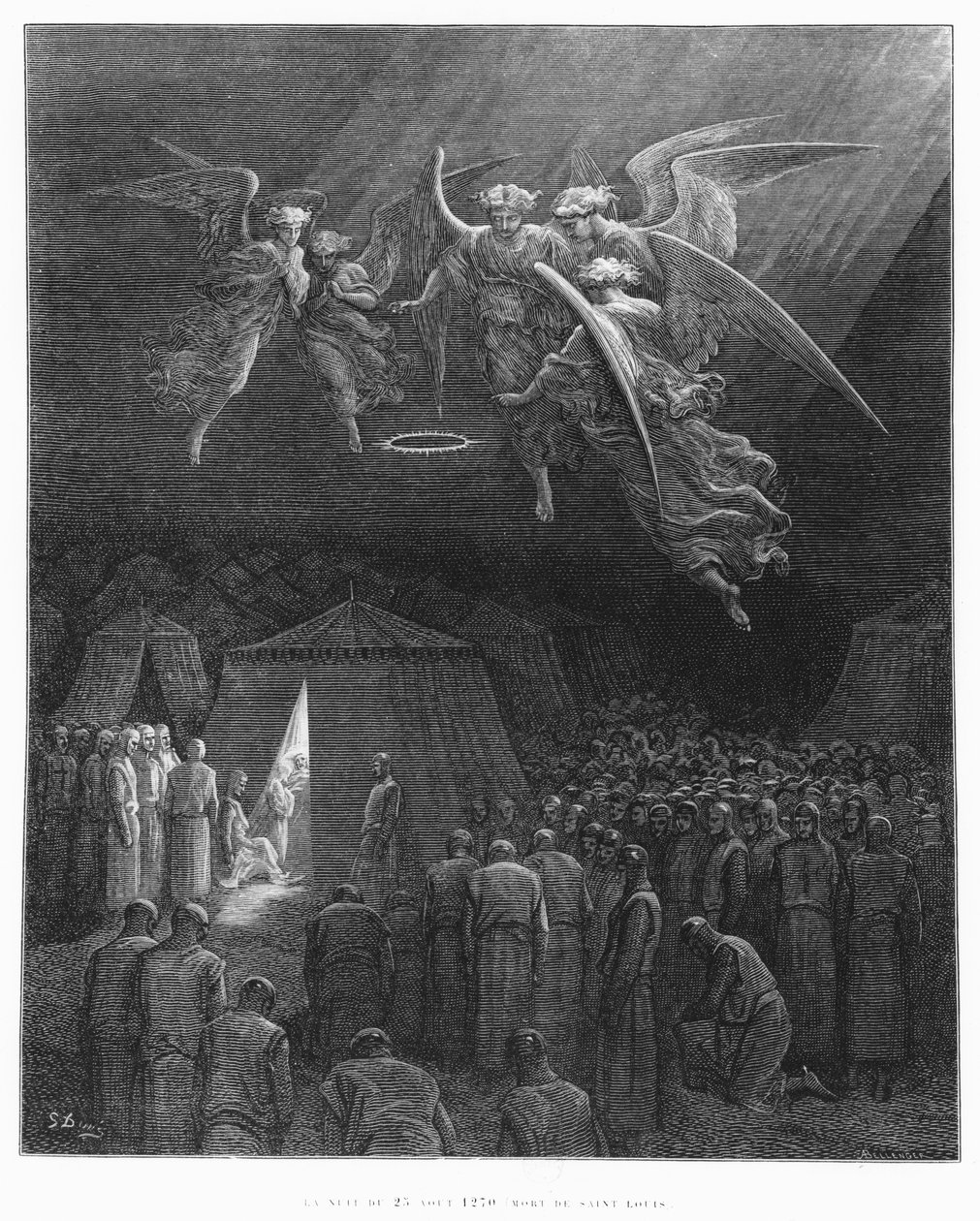 Nacht des 25. August 1270, Tod von St. Louis (1214-70), Illustration aus 