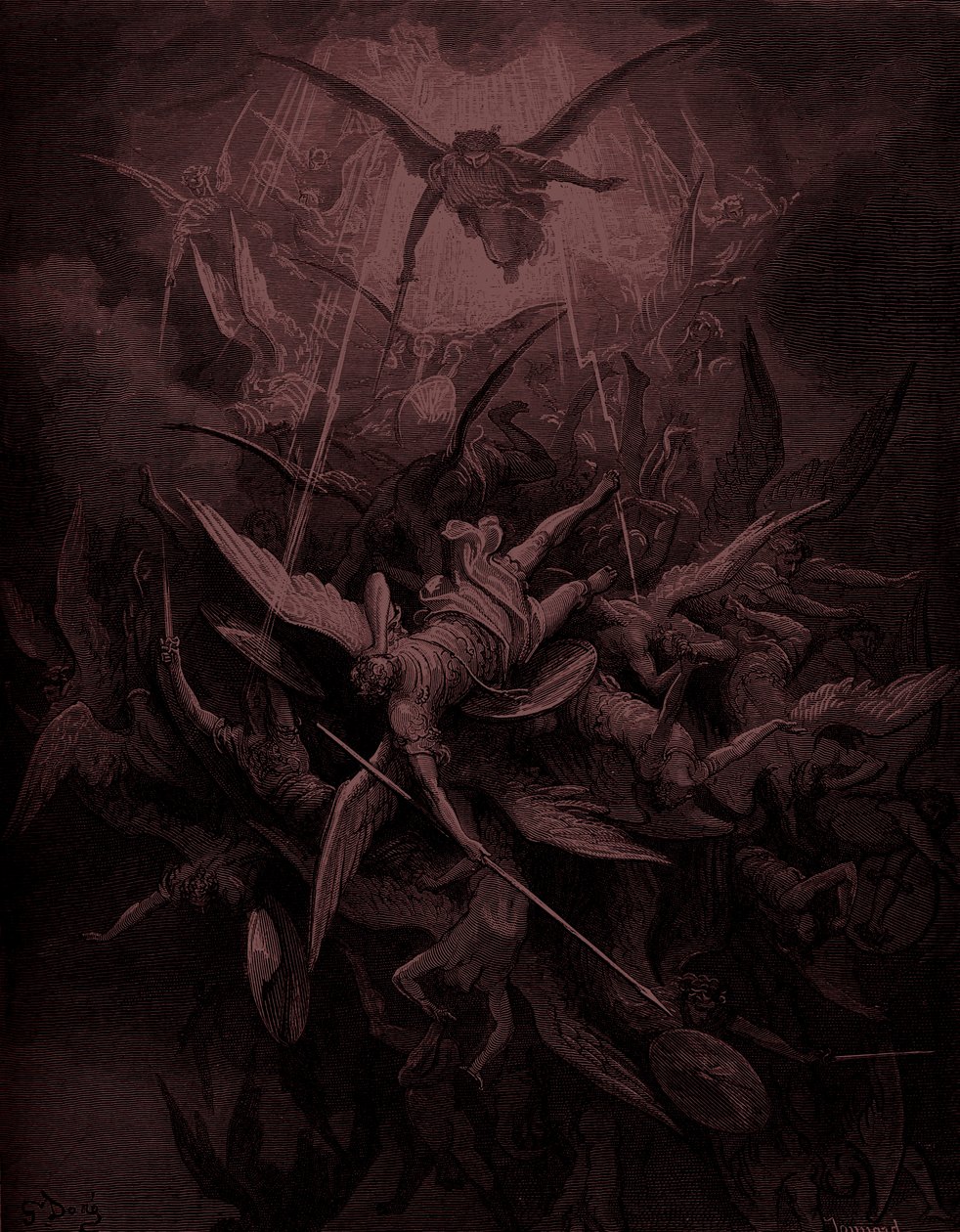 Das verlorene Paradies: Der Sturz der rebellischen Engel, Künstler Doré von Gustave Dore