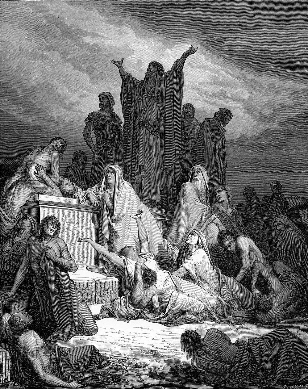 Plage von Jerusalem, Gravur von Doré - Bibel von Gustave Dore