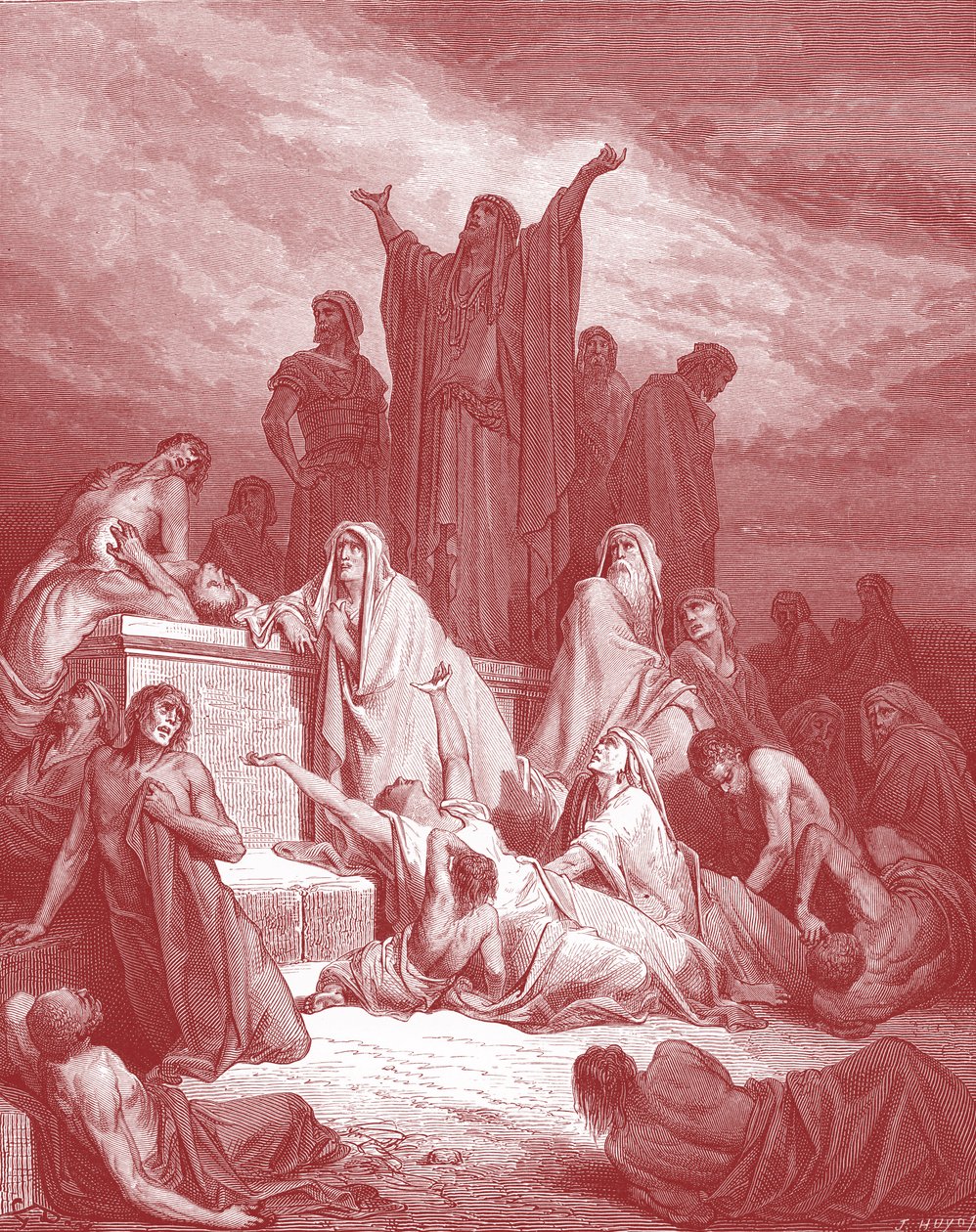 Plage von Jerusalem, Gravur von Doré - Bibel von Gustave Dore