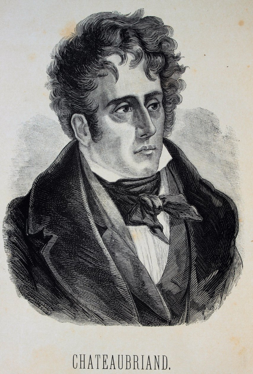 Porträt von François-René, vicomte de Chateaubriand 1768-1848, 1880 von Gustave Dore