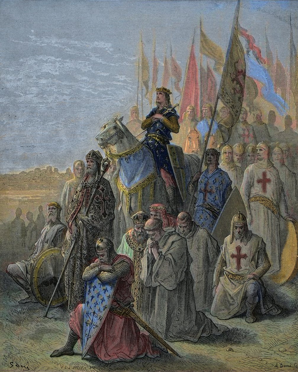 Saint Louis kommt vor Damiette an - Eroberung der ägyptischen Stadt durch die Kreuzfahrer am 6. Juni von Gustave Dore