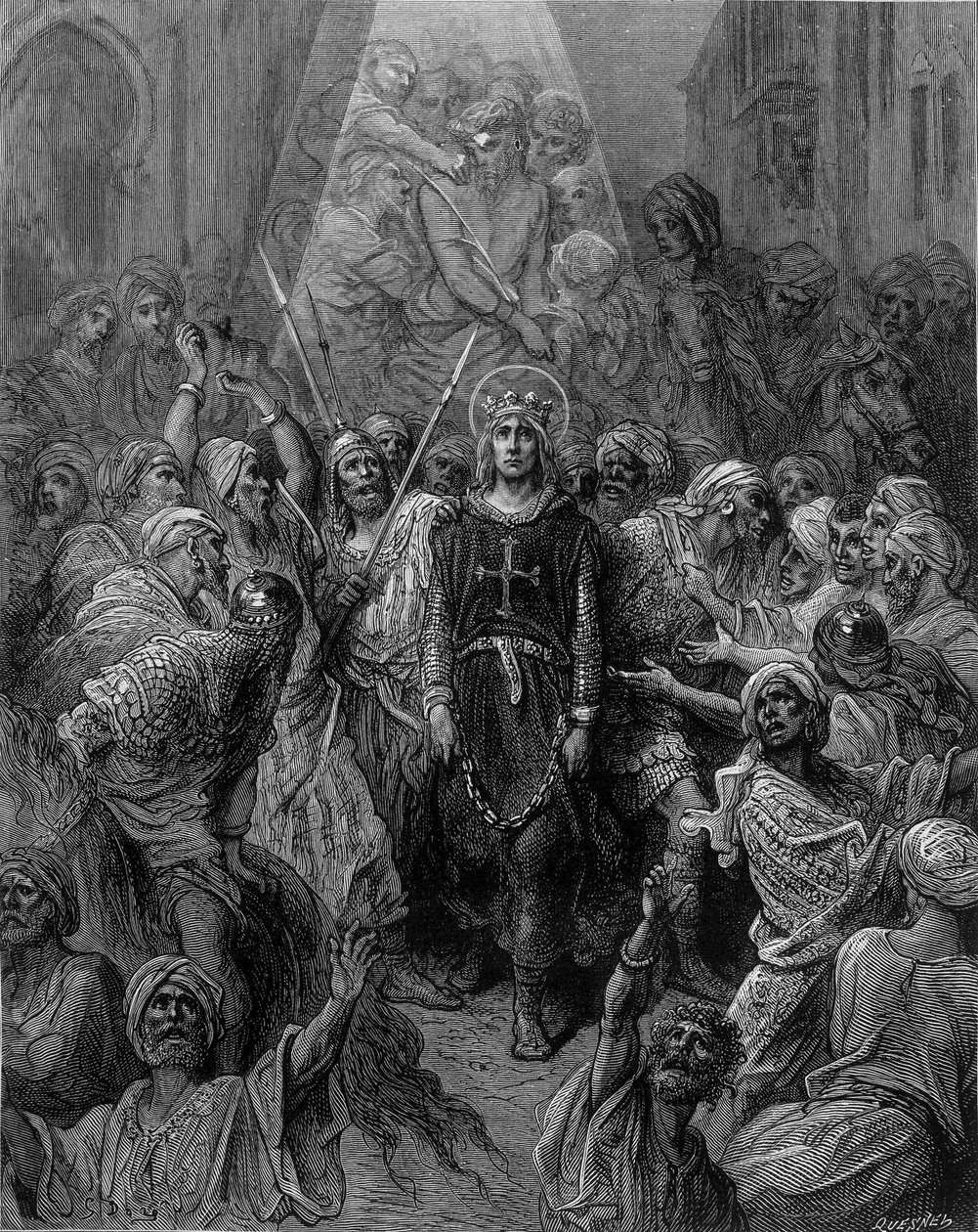 Heiliger Ludwig gefangen genommen in Mansoura während des 7. Kreuzzugs 1250 - Gravur von Gustave Doré von Gustave Dore