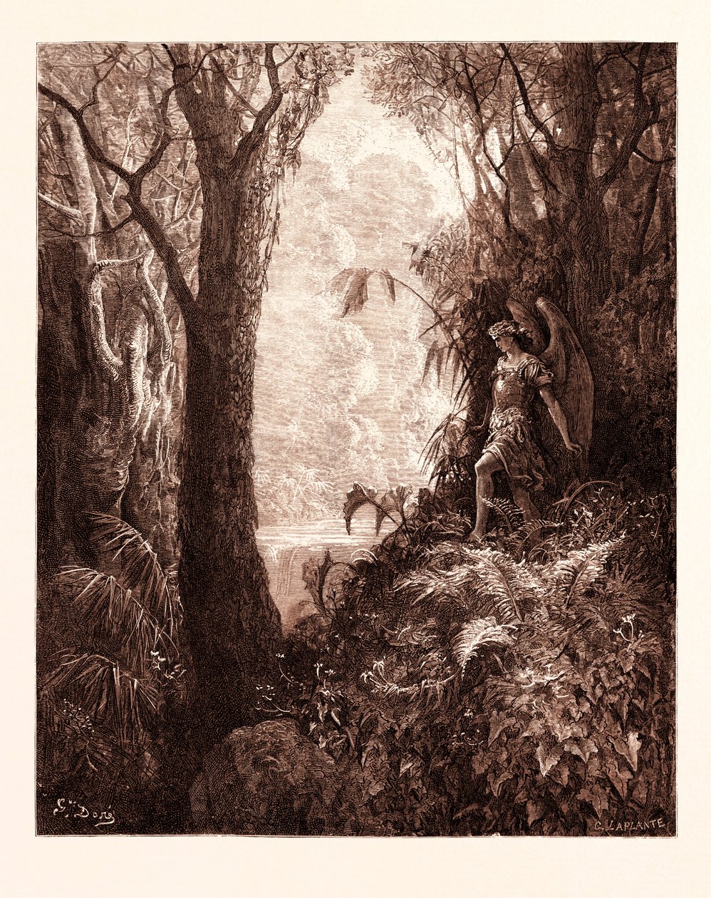 Satan im Paradies von Gustave Dore