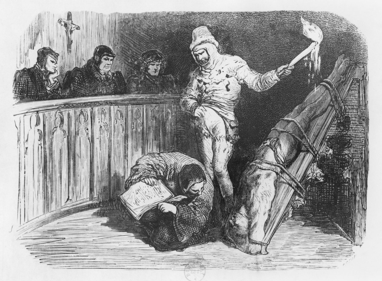 Szene der Inquisition, Illustration aus den 