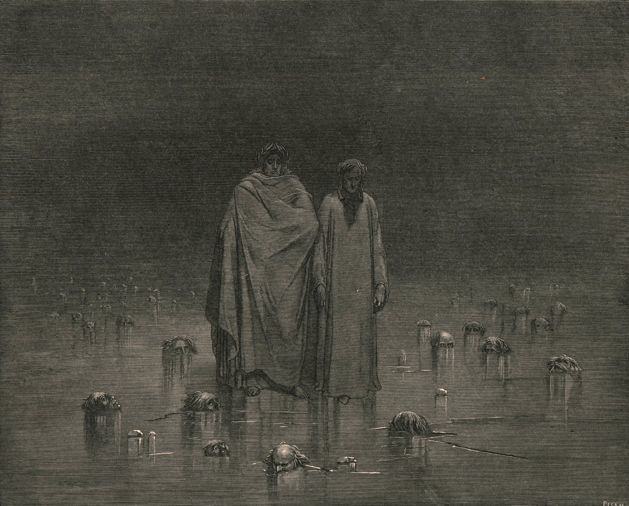 Achte gut darauf, dass deine Sohlen nicht auf die Köpfe deiner armen Brüder treten, um 1890 von Gustave Dore