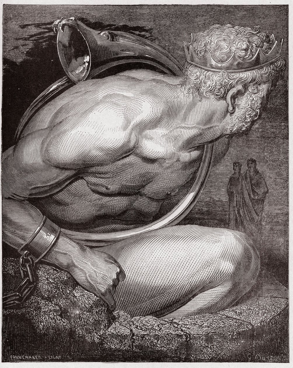 Die Göttliche Komödie, Inferno, Gesang 31: Nimrod der Riesen - von Dante Alighieri (1265-1321) - Illustration von Gustave Doré (1832-1883) von Gustave Dore
