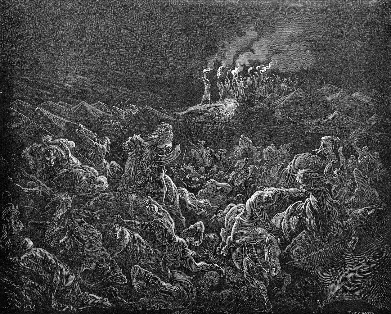 Die Midianiter in die Flucht geschlagen - Bibel von Gustave Dore