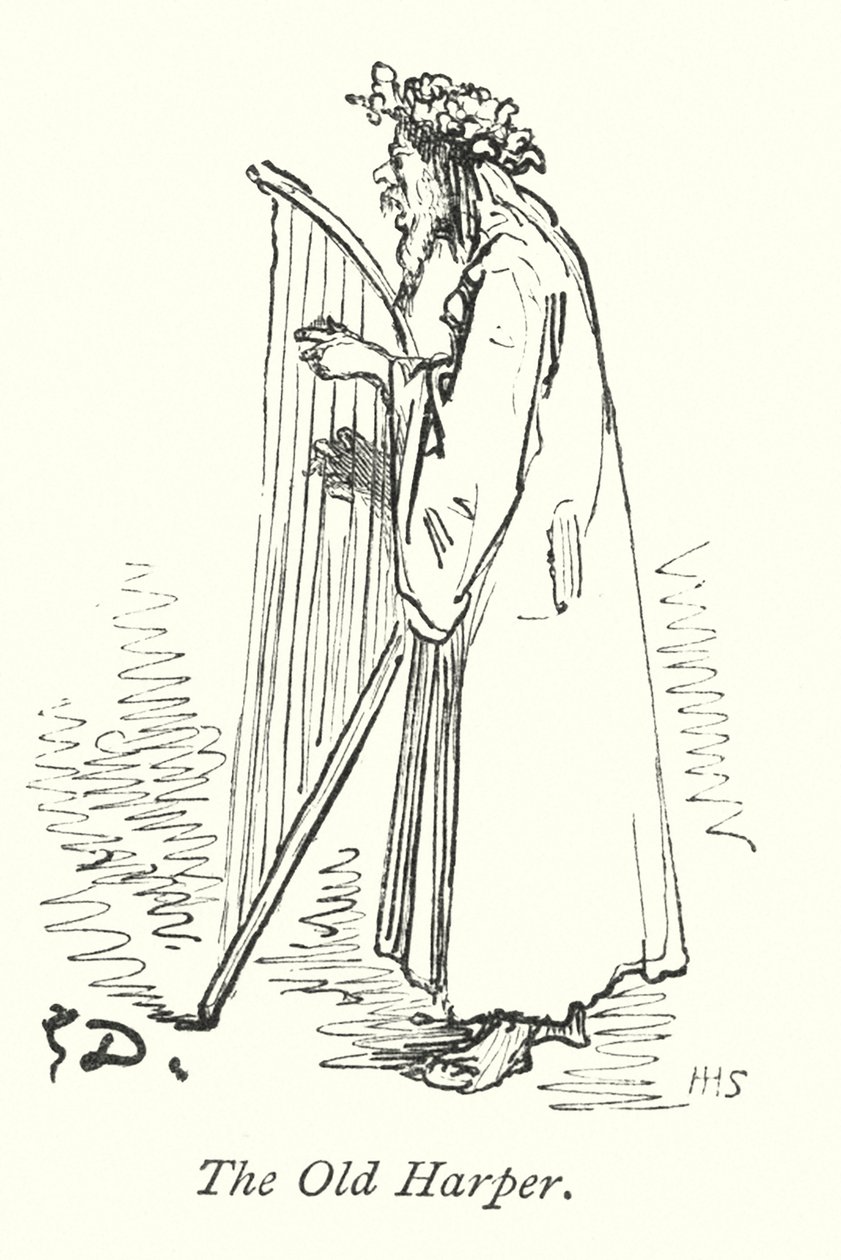 Der alte Harfner (Gravur) von Gustave Dore