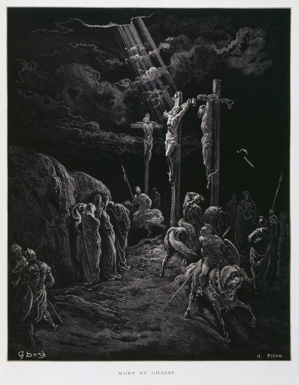 Der Tod Christi am Kreuz, Illustration aus der Dore-Bibel von Gustave Dore