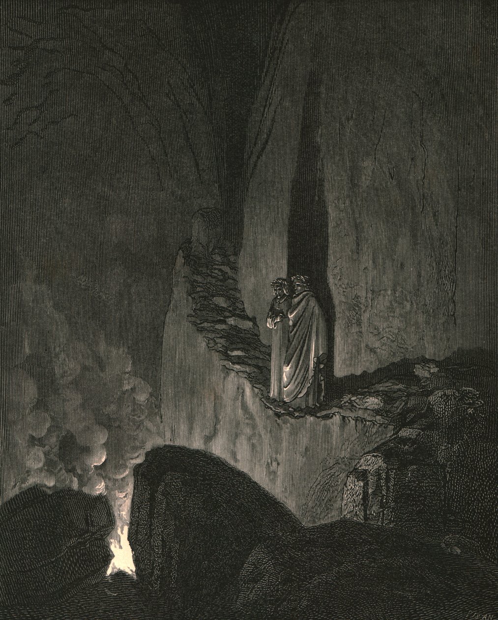 Der Führer, der bemerkte, wie aufmerksam ich schaute, begann, ca. 1890 von Gustave Dore