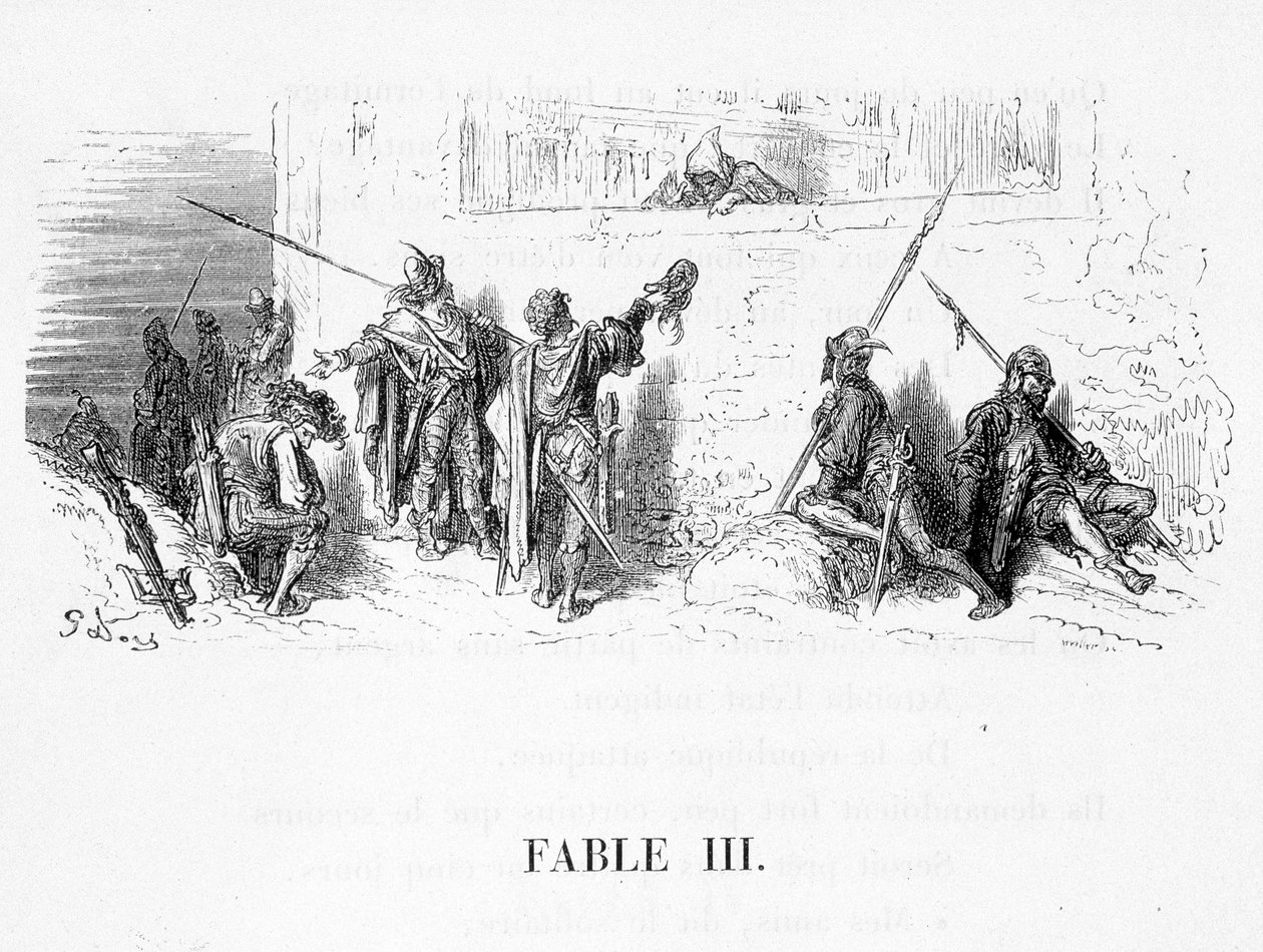 Die Ratte, die sich aus der Welt zurückzog in den Fabeln von Jean de La Fontaine. Illustration von Gustave Doré von Gustave Dore