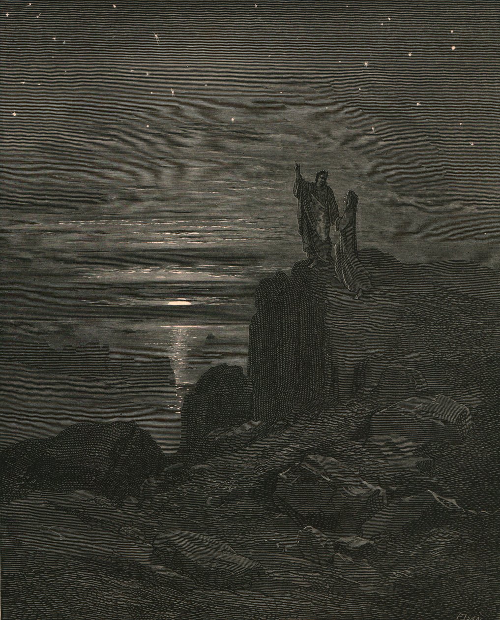 Dann traten wir wieder hinaus und sahen die Sterne, ca. 1890 von Gustave Dore