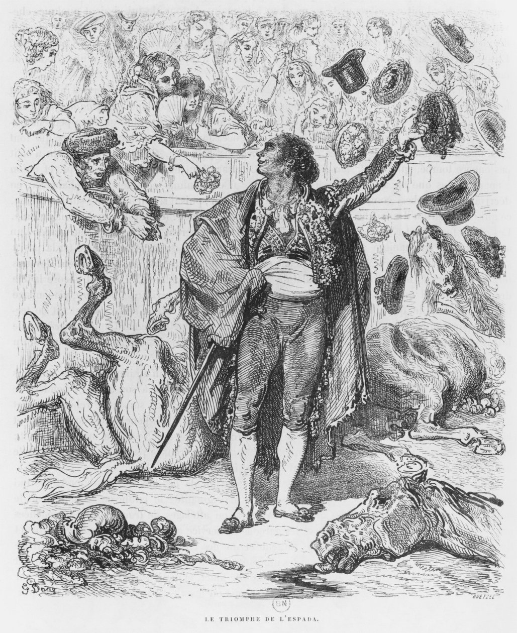 Triumph eines Matadors, graviert von Boetzel von Gustave Dore