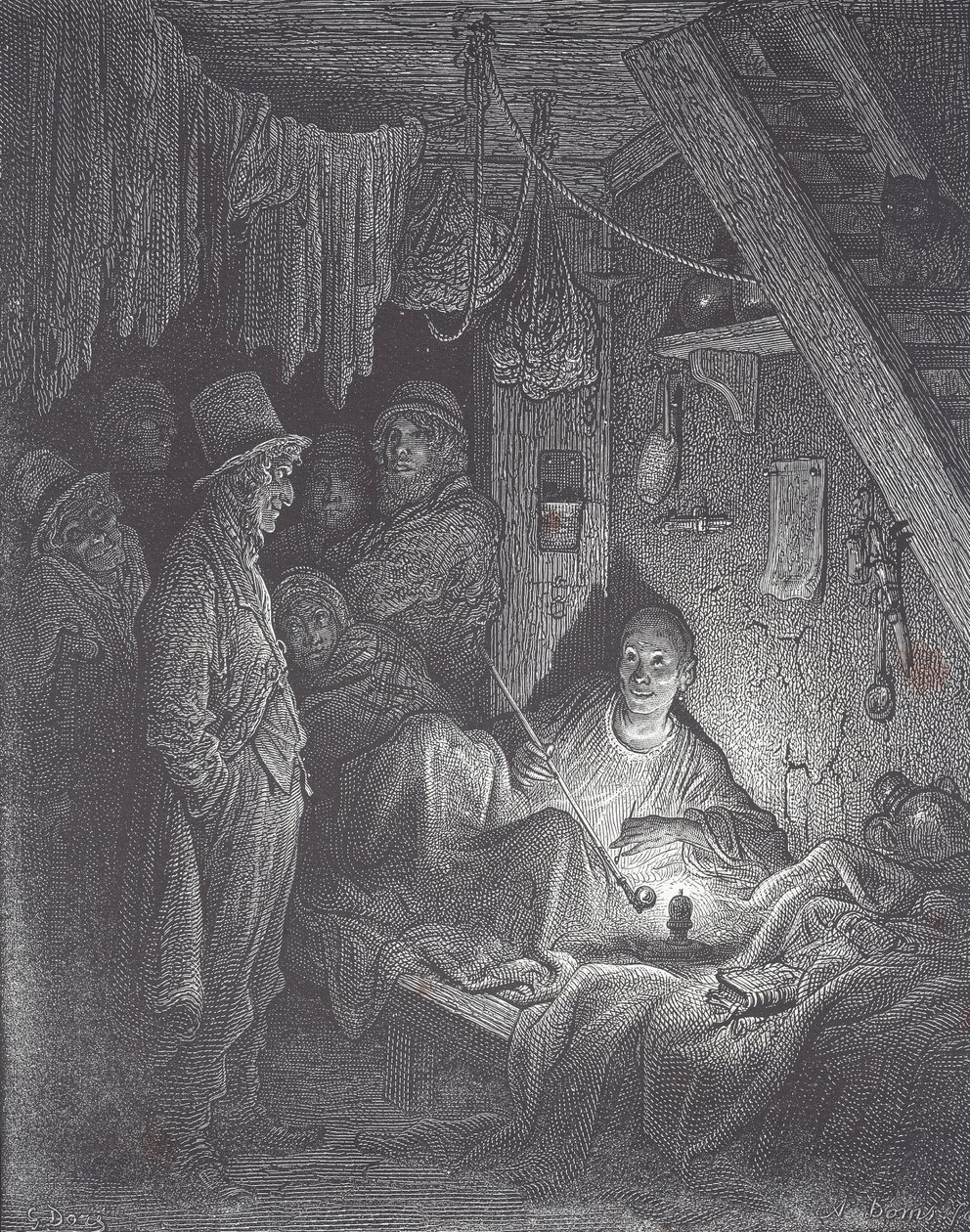 Viktorianische Opiumhöhle in London von Gustave Dore
