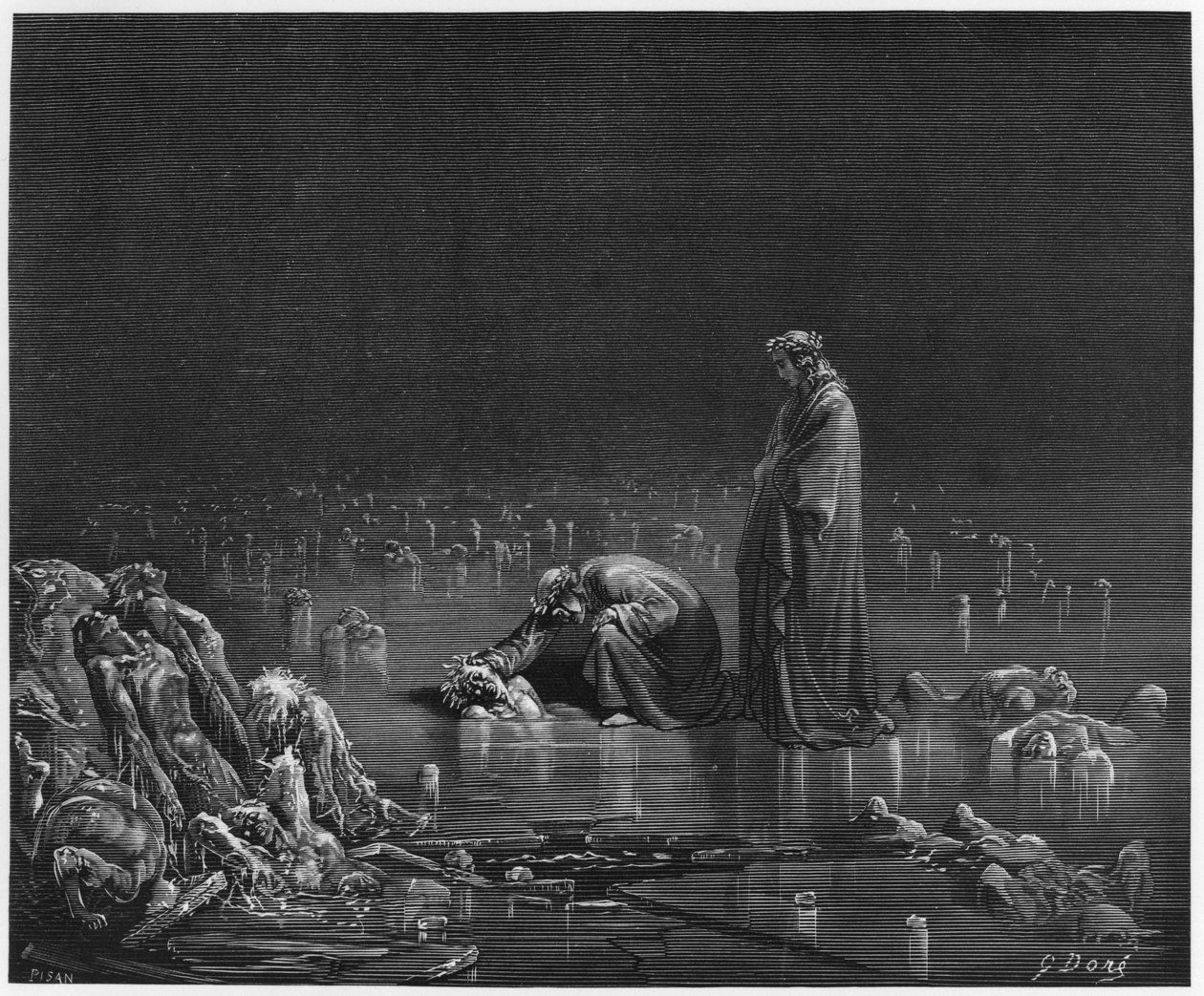 Virgil (70-19 v. Chr.) und Dante, Illustration aus 