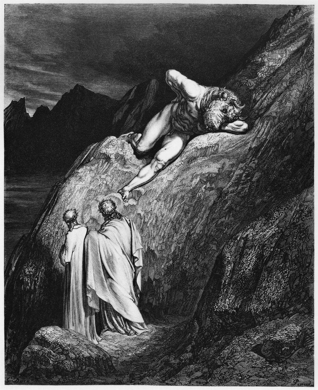 Vergil (70-19 v. Chr.) und Dante, Illustration aus 