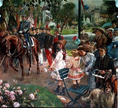 Der Marsch zur Ausstellung in Roubaix, 1907 (Wandbild) von Gustave Grau