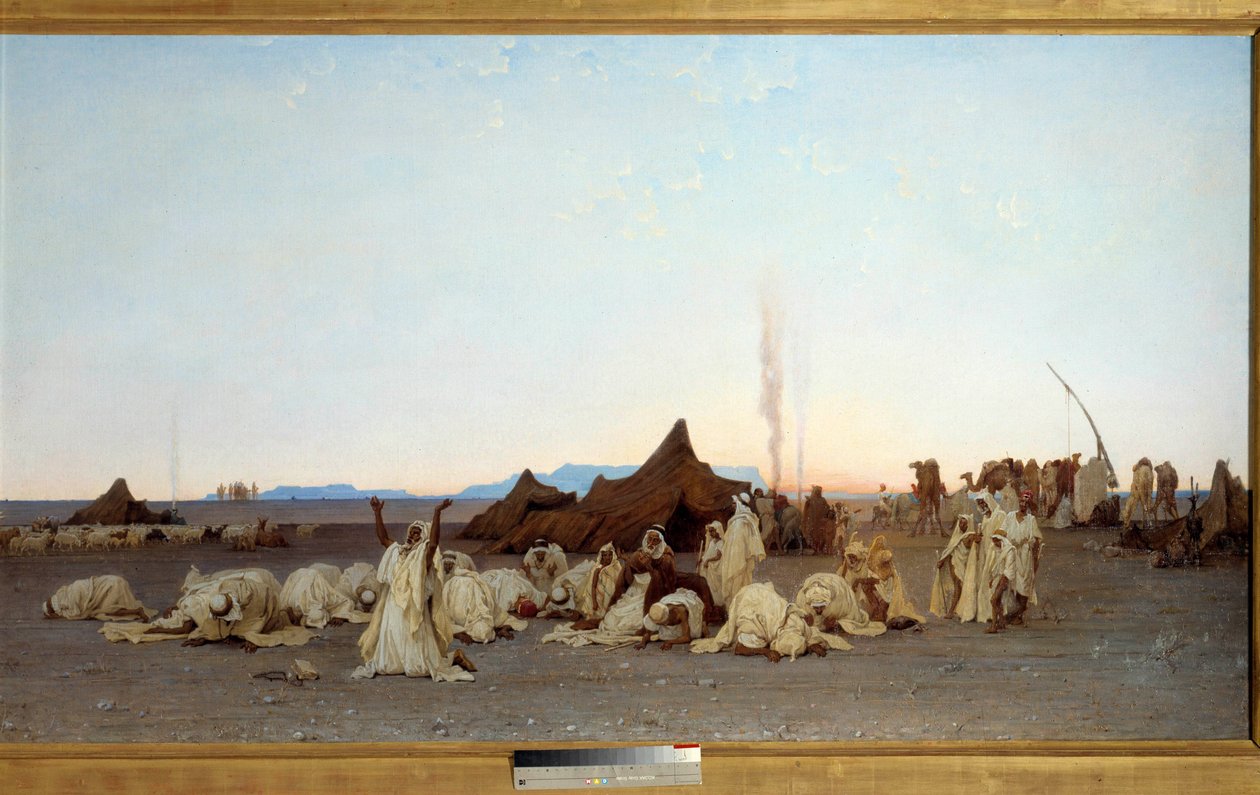 Abendgebet in der Sahara Detail. Gemälde von Gustave Achille Guillaumet (1840-1887) 1863 Paris, Musée d